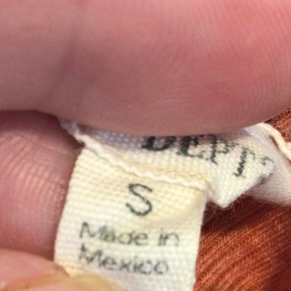 Dept 222 women rust ribbed rushed puff sleeve top Small boho romantic soft girl - Picture 7 of 9